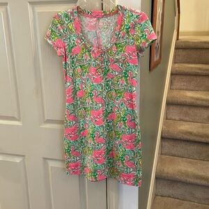 Flamingo print dress